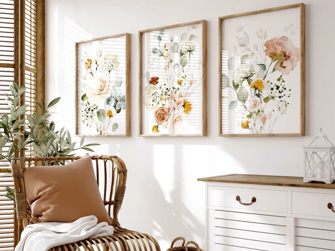 Farmhouse Garden Wildflowers, Set of 3